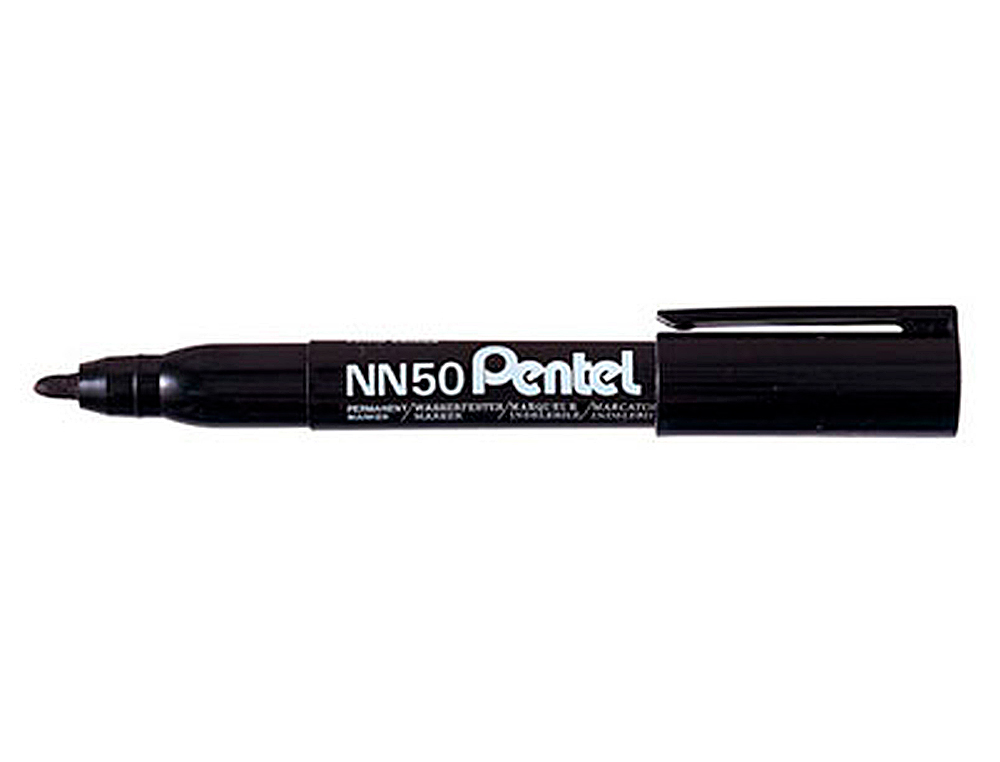 MARQUEUR PENTEL NN50 PERMANENTPOINTE CONIQUE TRAC 1.1MM ENCRE INDLBILE CORPS PLASTIQUE RECYCL TOUT SUPPORT NOIR NN 5