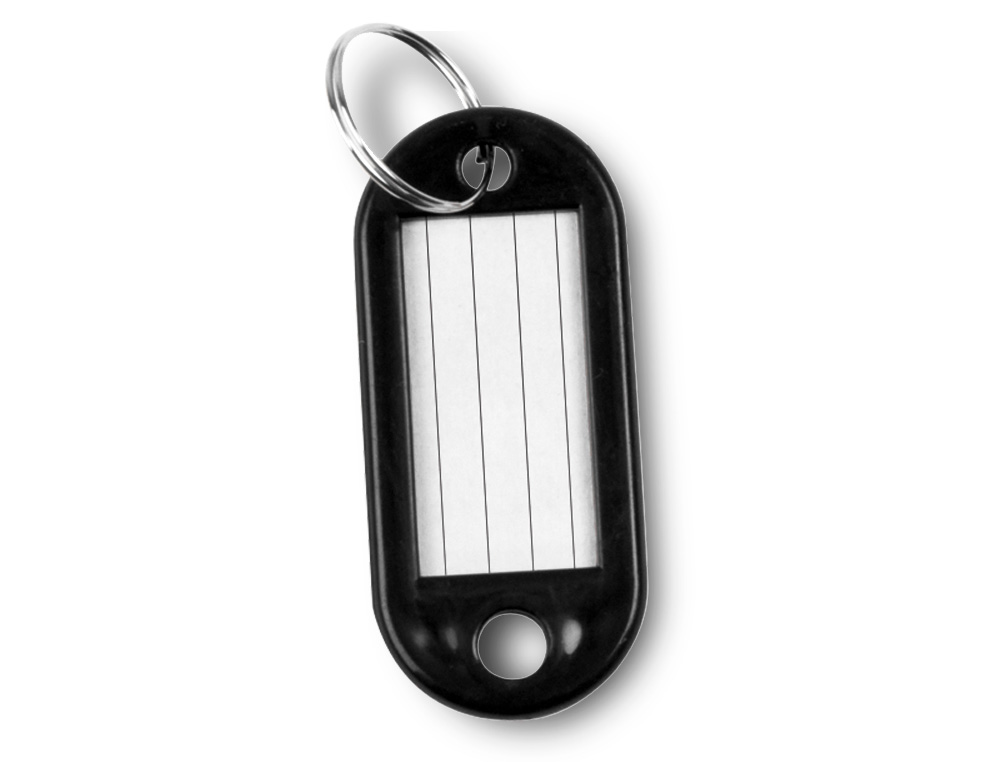 PORTE-CLÉS Q-CONNECT PORTE-ÉTIQUETTE PLASTIQUE 50X22MM 5 COLORIS ASSORTIS PRÉSENTOIR 100 UNITÉS
