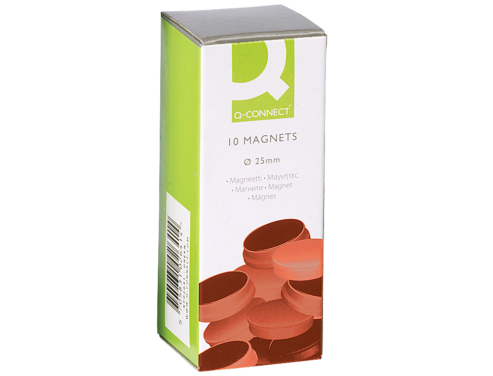 AIMANT Q-CONNECT DIAMÈTRE 25MM AFFICHAGE SIGNALISATION TOUTES SURFACES MÉTALLIQUES COLORIS ROUGE BOÎTE 10 UNITÉS