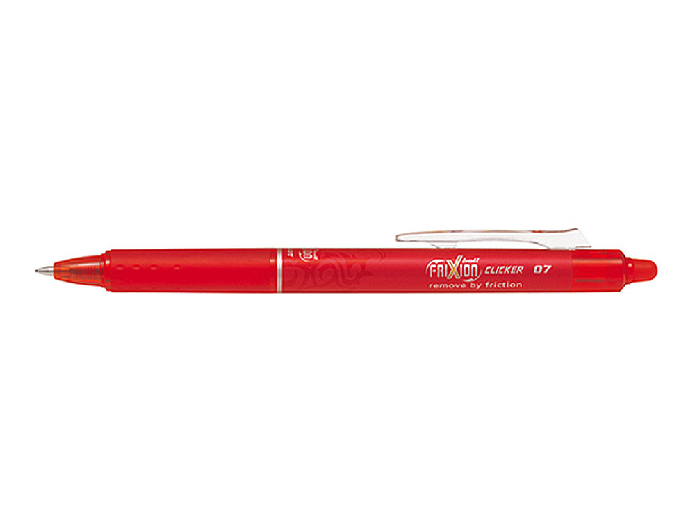 ROLLER PILOT FRIXION CLICKER CRITURE MOYENNE 0.35MM ENCRE EFFAABLE GOMME SERTIE GRIP PREHENSION RECHARGEABLE ROUGE