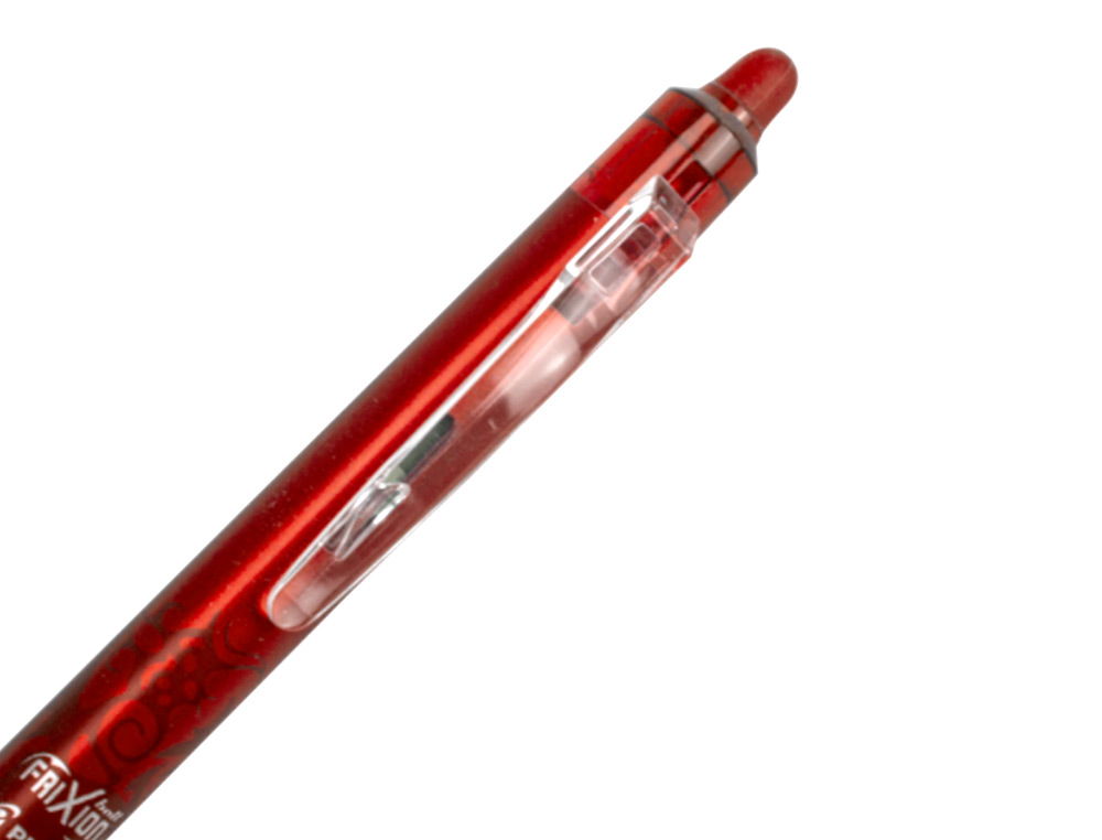 ROLLER PILOT FRIXION CLICKER CRITURE MOYENNE 0.35MM ENCRE EFFAABLE GOMME SERTIE GRIP PREHENSION RECHARGEABLE ROUGE