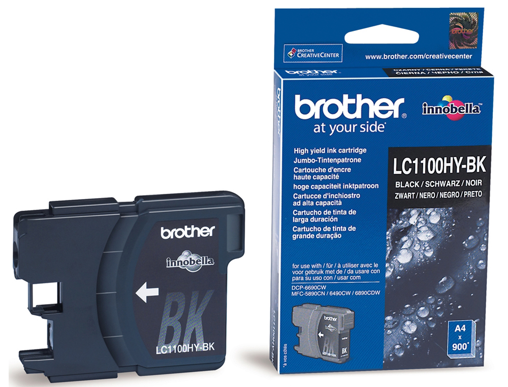 CARTOUCHE BROTHER JET D'ENCRE LC1100HYBK COULEUR NOIR HAUTE CAPACIT 900P