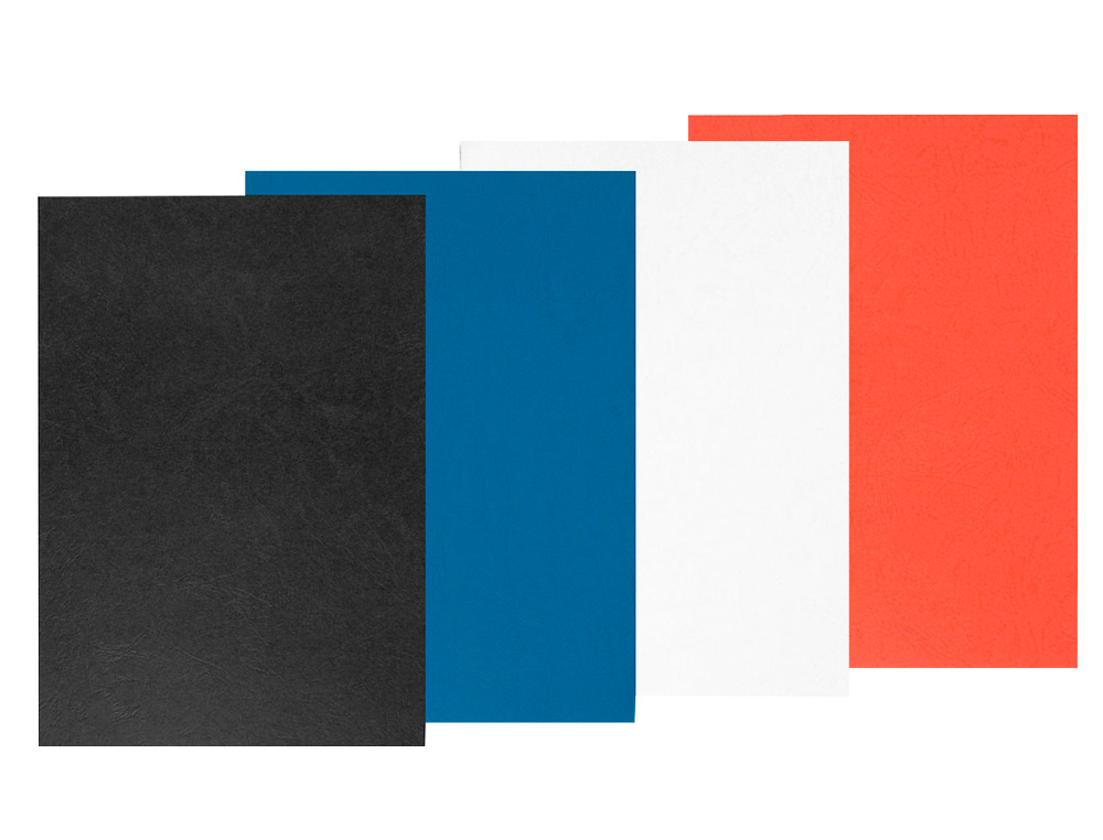 COUVERTURE Q-CONNECT CARTON 250G GRAIN CUIR POUR RELIURE FORMAT A4 COLORIS BLANC BRILLANT PAQUET 100 UNITS