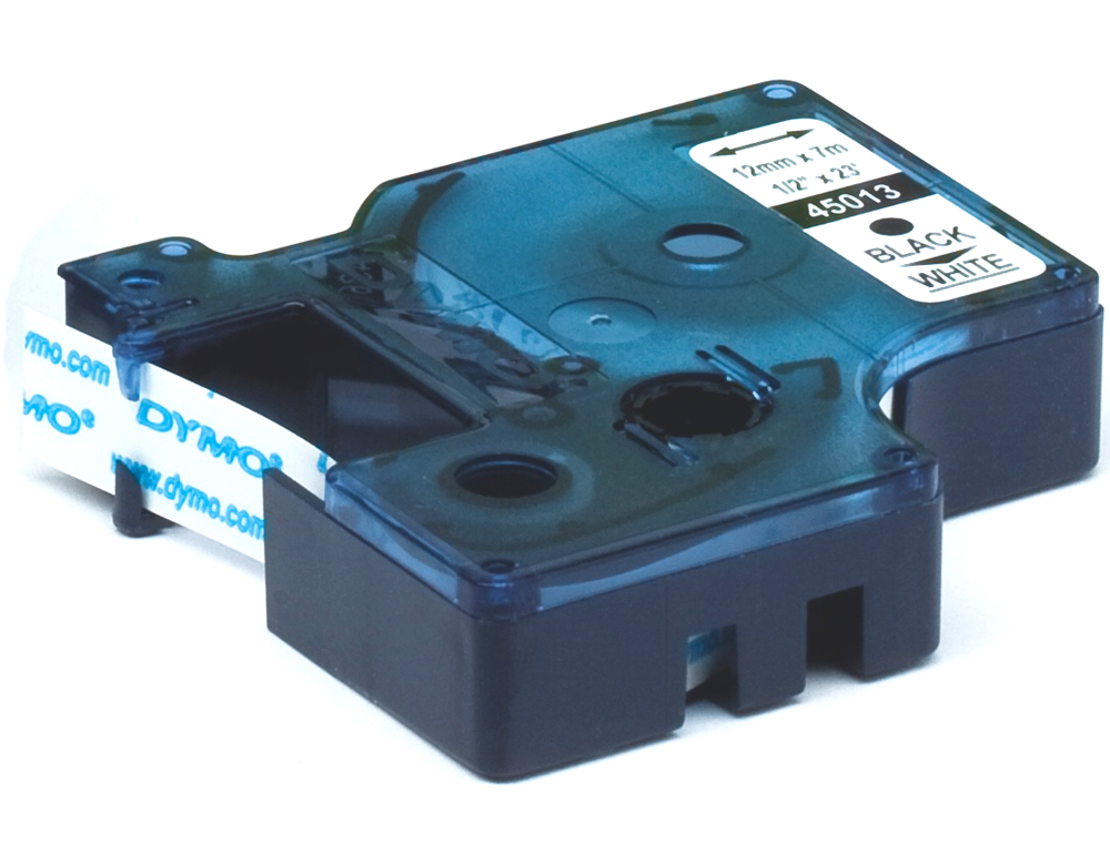 RUBAN TITREUSE DYMO LECTRONIQUE STANDARD D1 12MMX7M 31G COLORIS IMPRESSION BLEU/TRANSPARENT