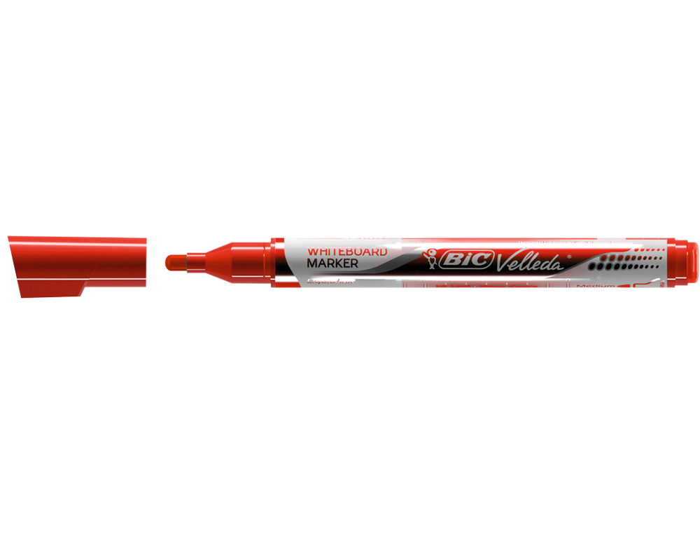 MARQUEUR BIC VELLEDA POCKET EFFAÇABLE POINTE OGIVE TRACÉ 3MM ENCRE LIQUIDE BASE ALCOOL FORMAT POCHE ROUGE