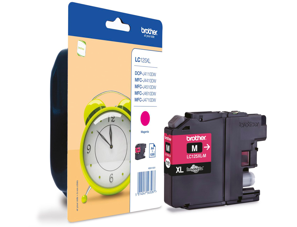CARTOUCHE BROTHER JET D'ENCRE LC125XLM COULEUR MAGENTA HAUTE CAPACIT 1200P