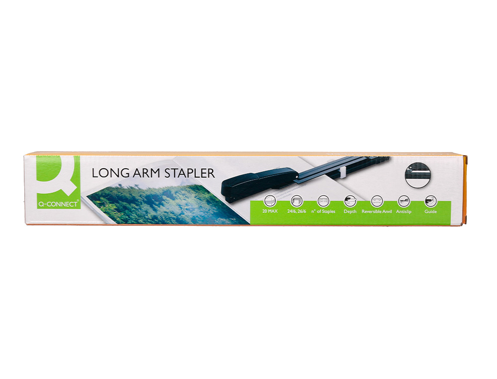 AGRAFEUSE Q-CONNECT LONG BRAS CONOMIQUE CAPACIT 20F COLORIS NOIR