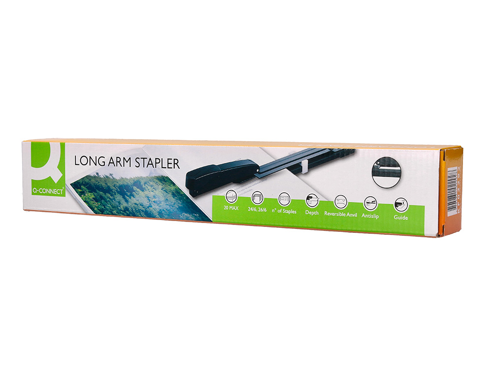 AGRAFEUSE Q-CONNECT LONG BRAS CONOMIQUE CAPACIT 20F COLORIS NOIR