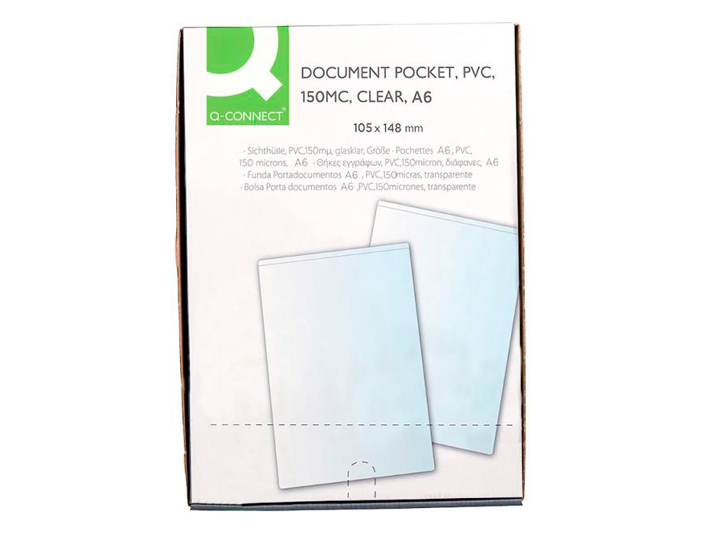 TUI PROTECTION Q-CONNECT PVC TRANSPARENT 15/100E A6 105X148MM CONTOUR SOUD EN U