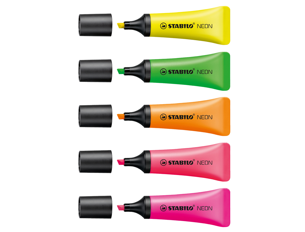 SURLIGNEUR STABILO NÉON FLUORESCENCE INTENSE SÈCHE APRÈS 4H TUBE GLOSS COLORIS JAUNE