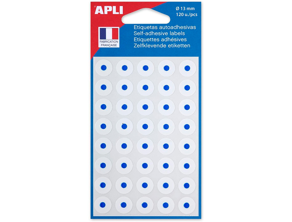OEILLET ADHSIF APLI AGIPA FORMAT 13MM RENFORCEMENT DOCUMENTS PERFORS POCHETTE 120 UNITS