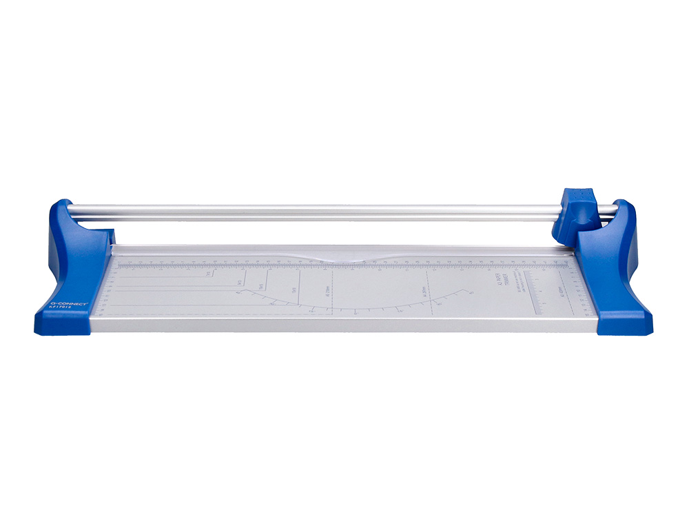 ROGNEUSE Q-CONNECT FORMAT A4 10F BASE ACIER LAME ROTATIVE AIGUISÉE AUTOMATIQUE TABLE IMPRIMÉE GUIDE ANGLE 320X157MM