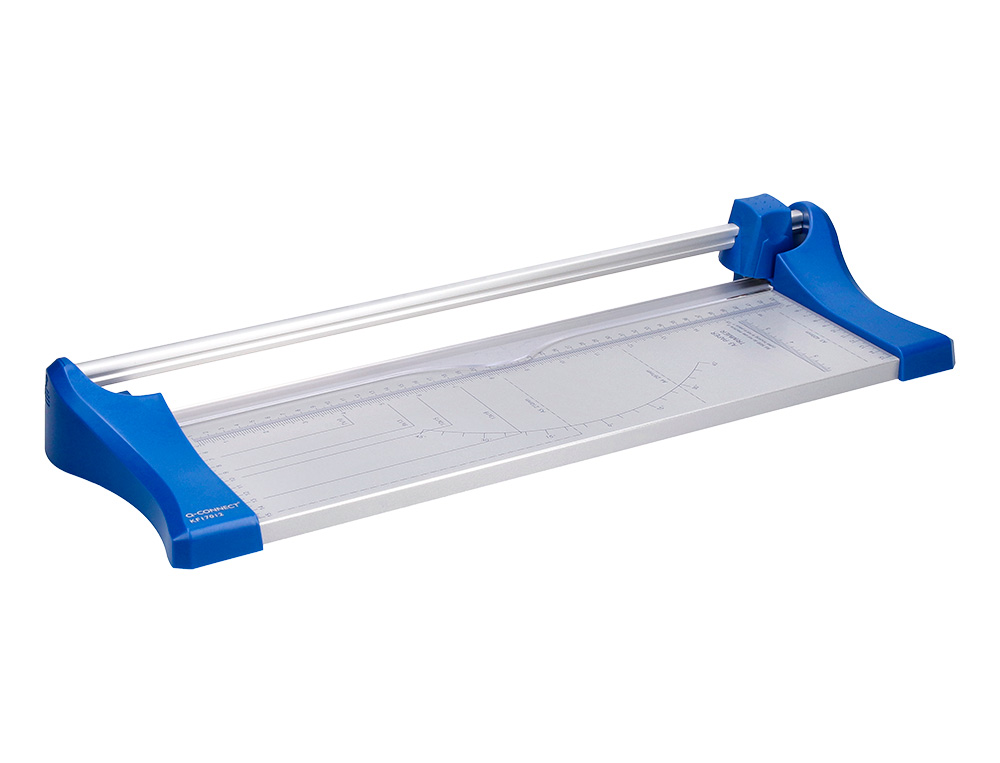 ROGNEUSE Q-CONNECT FORMAT A4 10F BASE ACIER LAME ROTATIVE AIGUISÉE AUTOMATIQUE TABLE IMPRIMÉE GUIDE ANGLE 320X157MM