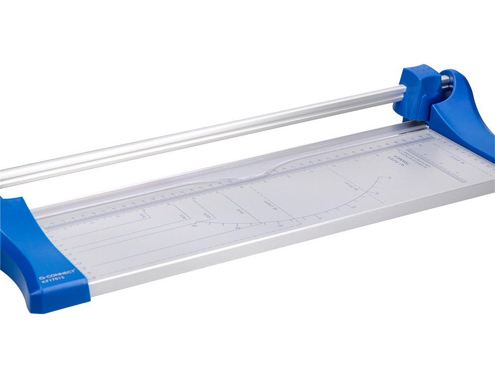 ROGNEUSE Q-CONNECT FORMAT A4 10F BASE ACIER LAME ROTATIVE AIGUISÉE AUTOMATIQUE TABLE IMPRIMÉE GUIDE ANGLE 320X157MM