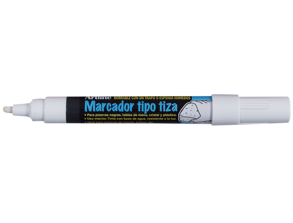 MARQUEUR ARTLINE FENTRES POINTE FIBRE ACRYLIQUE CONIQUE 4MM ENCRE LIQUIDE CRAIE PIGMENTE BASE EAU INODORE BLANC