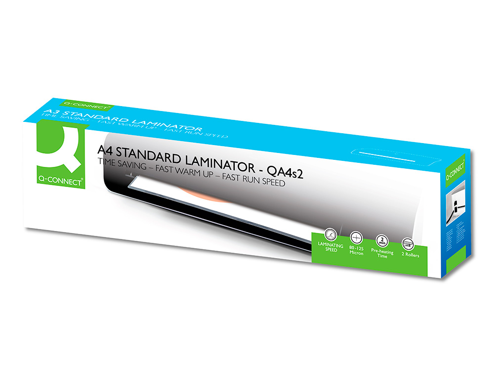 PLASTIFIEUSE Q-CONNECT  CHAUD PROFESSIONELLE 75/125MC A4 TECHNOLOGIE 2 ROULEAUX VITESSE 300MM/MIN