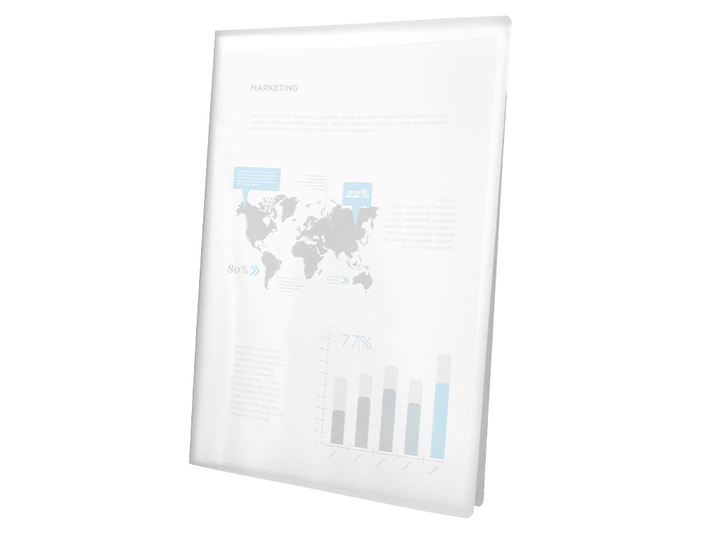 PROTGE-DOCUMENTS LIDERPAPEL POLYPROPYLNE COUVERTURE FLEXIBLE 60 POCHETTES FIXES A4 210X297MM TRANSPARENT