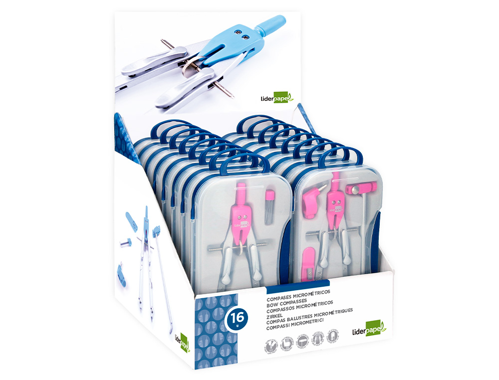 COMPAS LIDERPAPEL SCOLAIRE ADAPTATEUR PRSENTOIR 16U