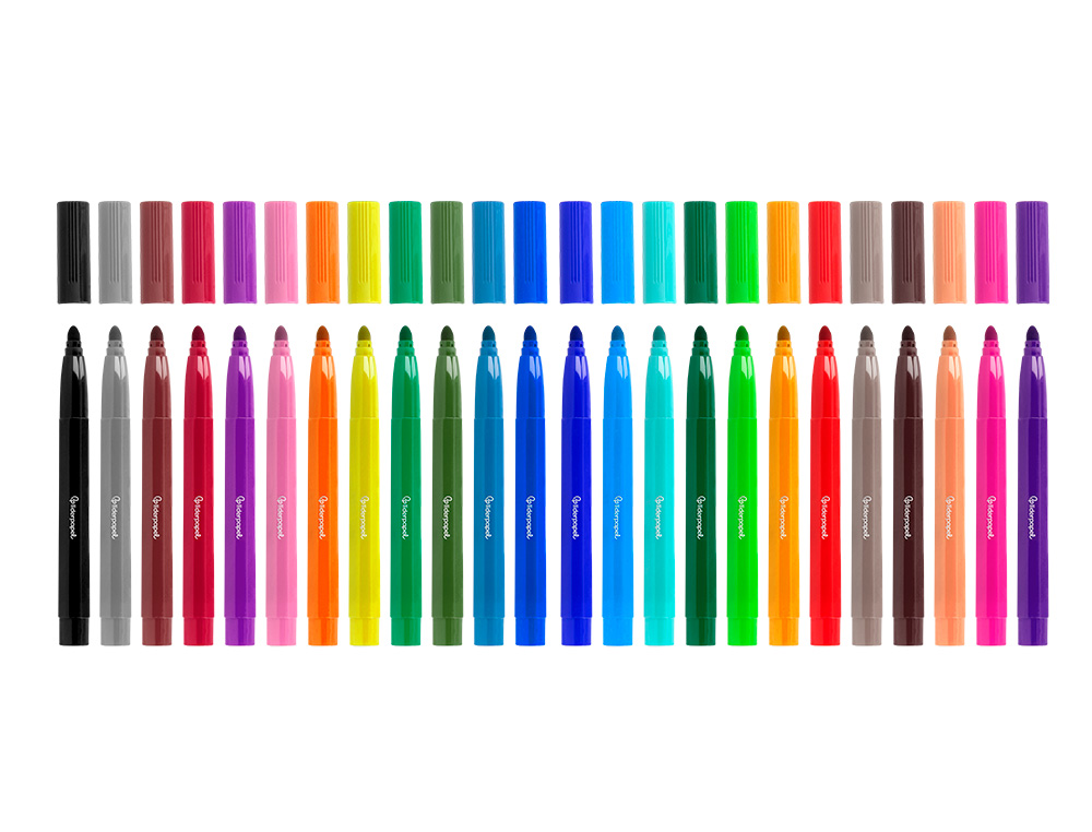 FEUTRE COLORIAGE LIDERPAPEL JUMBO LONGUEUR CRITURE 800M POINTE NYLON 5MM DIAMTRE BOTE CARTON 24 UNITS