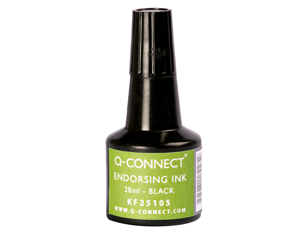 ENCRE  TAMPONS Q-CONNECT POUR FEUTRE OU MOUSSE COLORIS NOIR FLACON 28ML