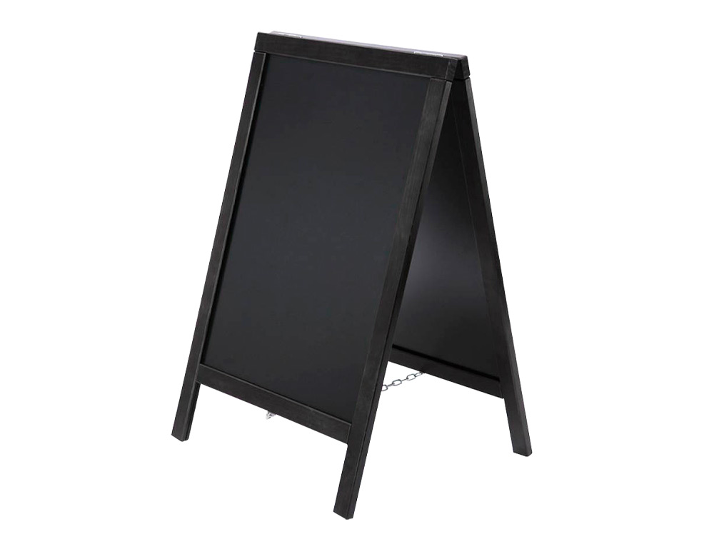 TABLEAU SOL NOIR LIDERPAPEL BOIS HTELLERIE CHEVALET DOUBLE FACE MARQUEUR TYPE CRAIE 75X135X52CM