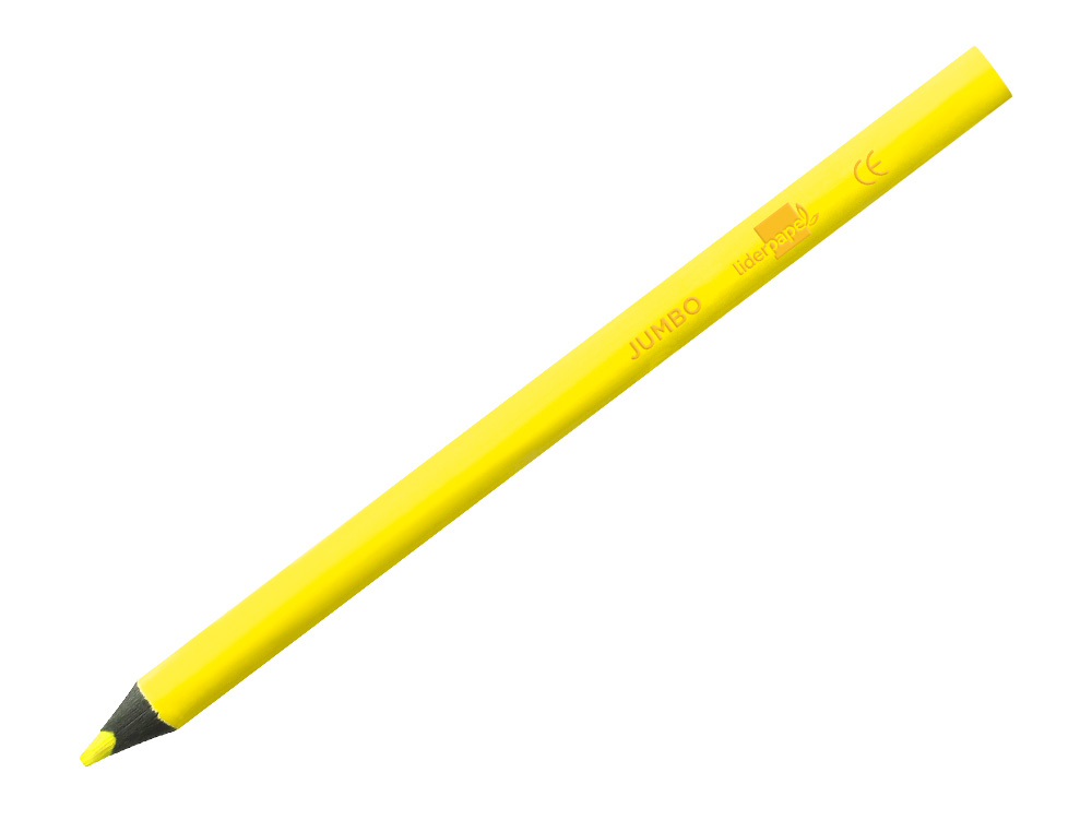 SURLIGNEUR LIDERPAPEL CRAYON DE COULEUR NÉON JUMBO MINE EXTRA-RÉSISTANTE FORME TRIANGULAIRE ERGONOMIQUE COLORIS JAUNE