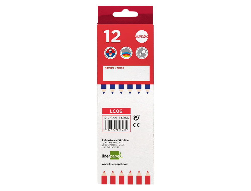 CRAYON GRAPHITE LIDERPAPEL BICOLORE BLEU/ROUGE MINE LARGE ULTRA-RSISTANTE BOIS GRANDE QUALIT