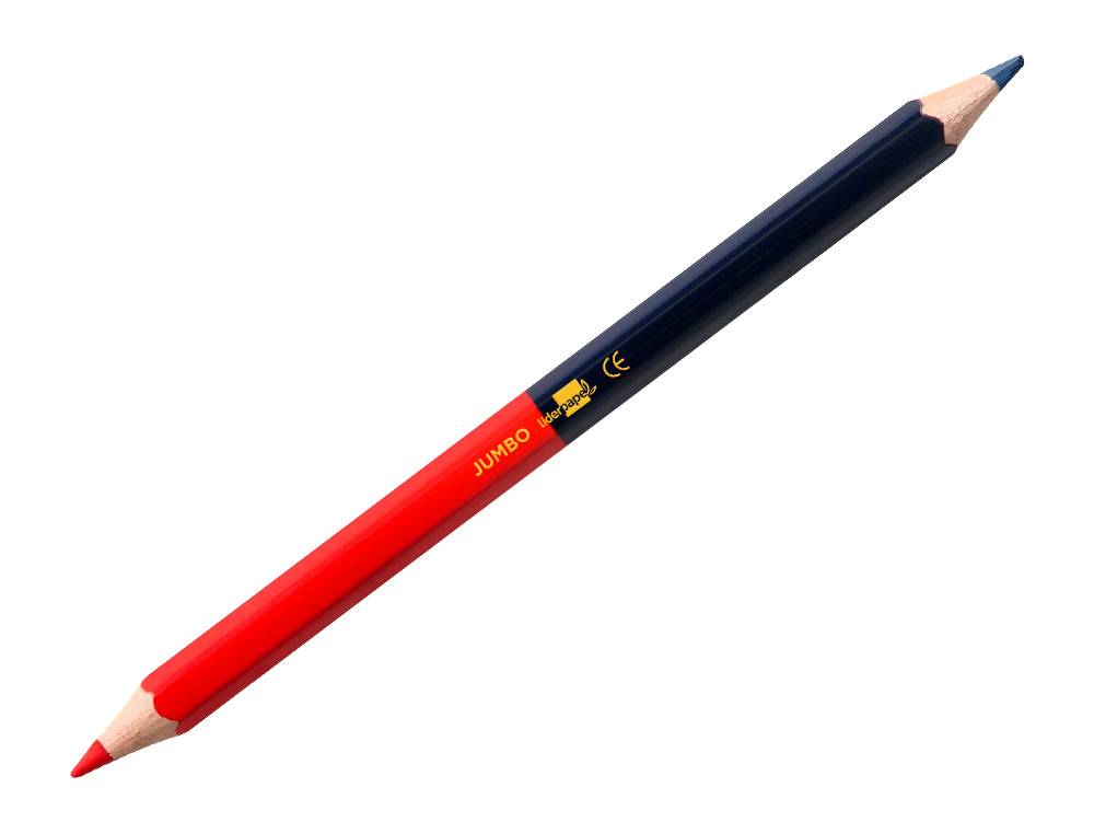 CRAYON GRAPHITE LIDERPAPEL BICOLORE BLEU/ROUGE MINE LARGE ULTRA-RSISTANTE BOIS GRANDE QUALIT