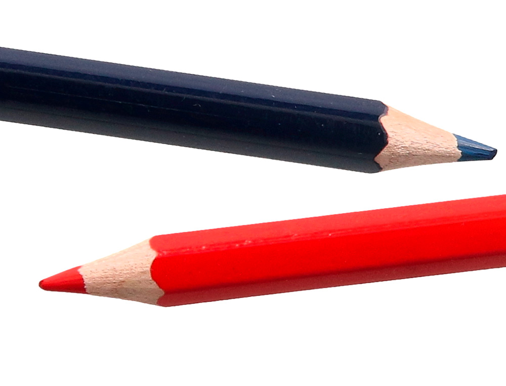 CRAYON GRAPHITE LIDERPAPEL BICOLORE BLEU/ROUGE MINE LARGE ULTRA-RSISTANTE BOIS GRANDE QUALIT