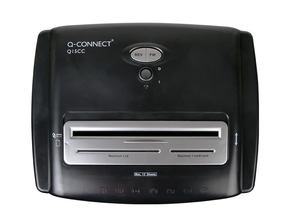 DESTRUCTEUR Q-CONNECT Q15CC AUTOMATIQUE COUPE CROISE 4X30MM CAPACIT 15F DTRUIT TROMBONES A4 35L 381X653X325MM