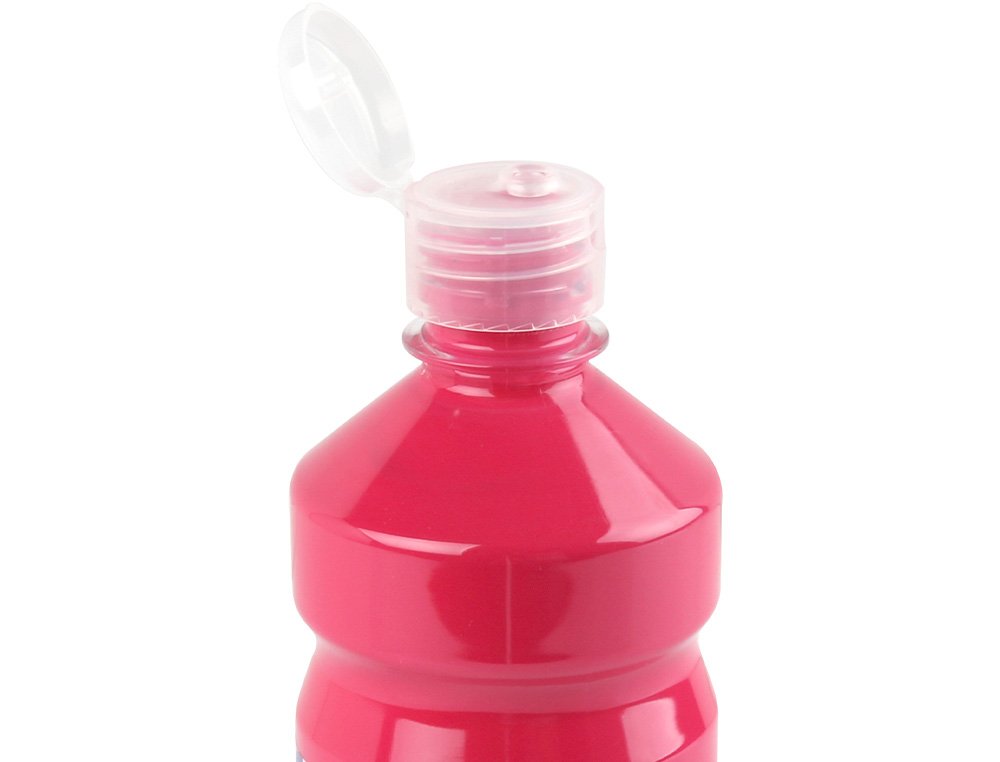 GOUACHE SCOLAIRE LIDERPAPEL LIQUIDE LAVABLE FERMETURE SCURIT BRILLANTE COLORIS FUSCHSIA FLACON 500ML