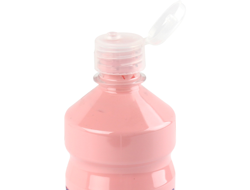 GOUACHE SCOLAIRE LIDERPAPEL LIQUIDE LAVABLE FERMETURE SCURIT BRILLANTE COLORIS ROSE FLACON 500ML