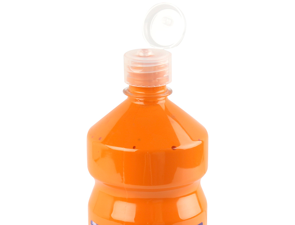 GOUACHE SCOLAIRE LIDERPAPEL LIQUIDE LAVABLE FERMETURE SCURIT BRILLANTE COLORIS ORANGE 1000ML