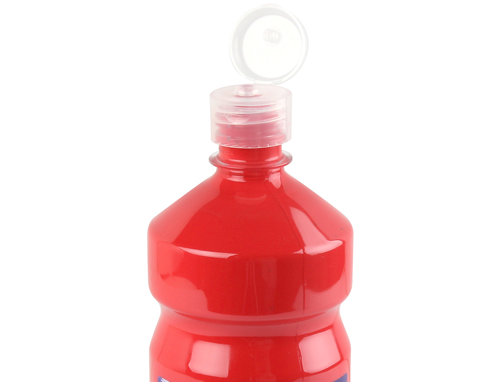 GOUACHE SCOLAIRE LIDERPAPEL LIQUIDE LAVABLE FERMETURE SÉCURITÉ BRILLANTE COLORIS ROUGE FLACON 1000ML