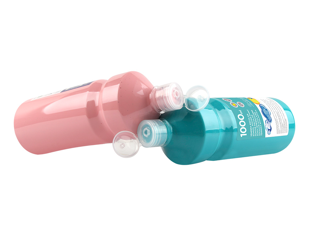 GOUACHE SCOLAIRE LIDERPAPEL LIQUIDE LAVABLE FERMETURE SCURIT BRILLANTE COLORIS FUCHSIA FLACON 1000ML