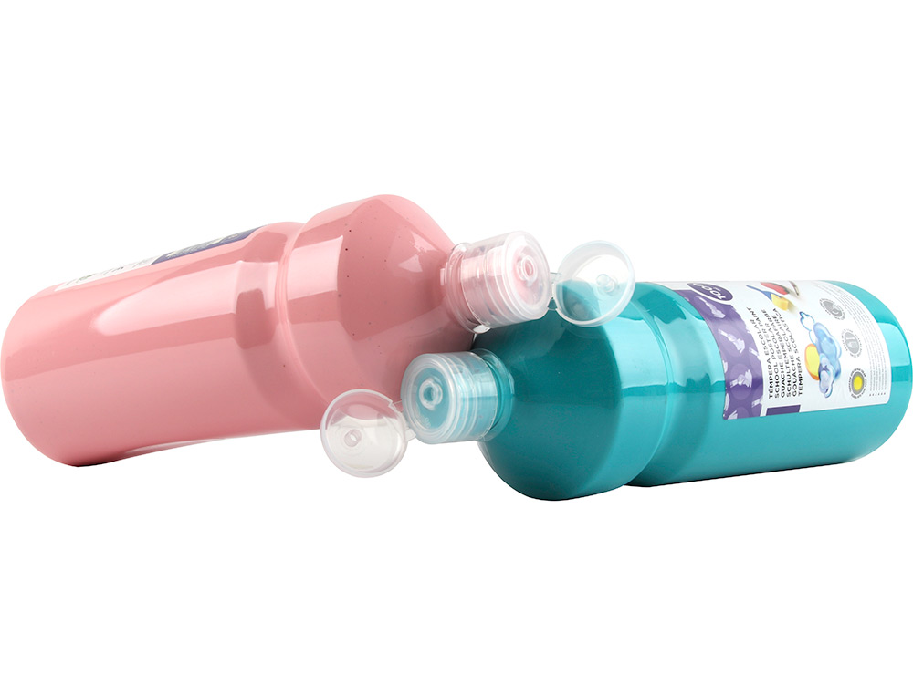 GOUACHE SCOLAIRE LIDERPAPEL LIQUIDE LAVABLE FERMETURE SCURIT BRILLANTE COLORIS VERT FLACON 1000ML