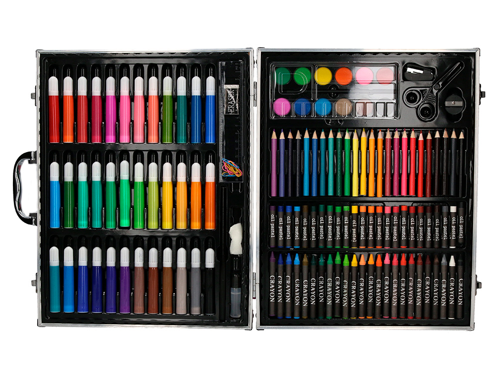 SET DE PINTURE LIDERPAPEL ALUMIUM 150 PIECES BOITE DE 37,8X29,7X4,6 CM