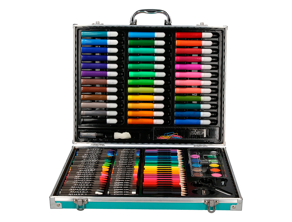 SET DE PINTURE LIDERPAPEL ALUMIUM 150 PIECES BOITE DE 37,8X29,7X4,6 CM