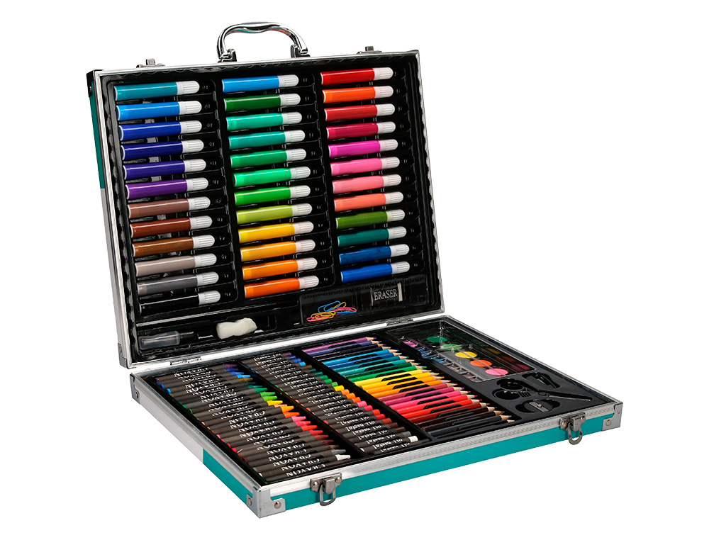 SET DE PINTURE LIDERPAPEL ALUMIUM 150 PIECES BOITE DE 37,8X29,7X4,6 CM