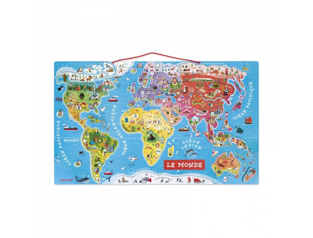 PUZZLE INTERDACTA CARTE DU MONDE MAGNETIQUE 92 PCS       77X46CM