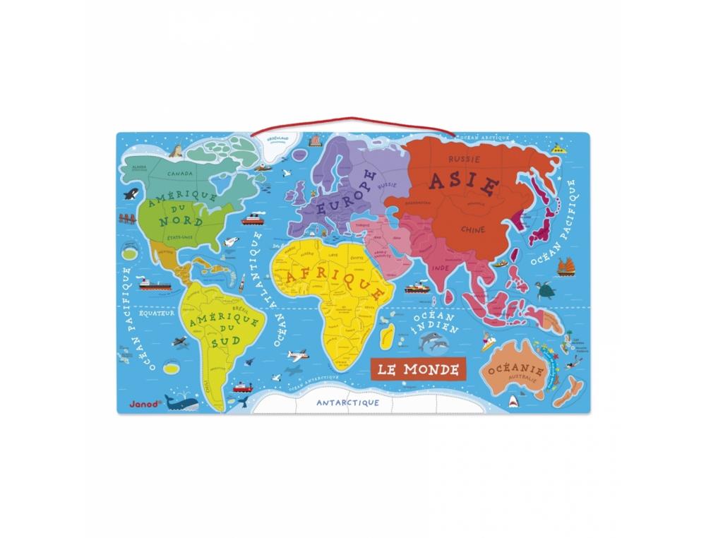 PUZZLE INTERDACTA CARTE DU MONDE MAGNETIQUE 92 PCS       77X46CM