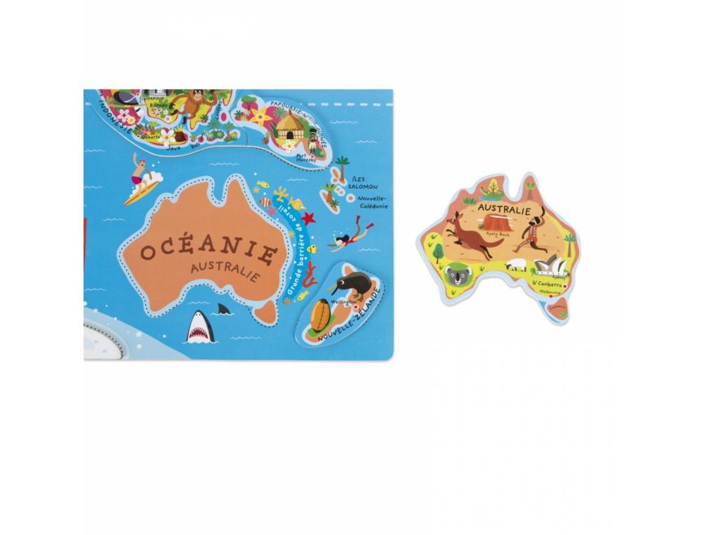 PUZZLE INTERDACTA CARTE DU MONDE MAGNETIQUE 92 PCS       77X46CM