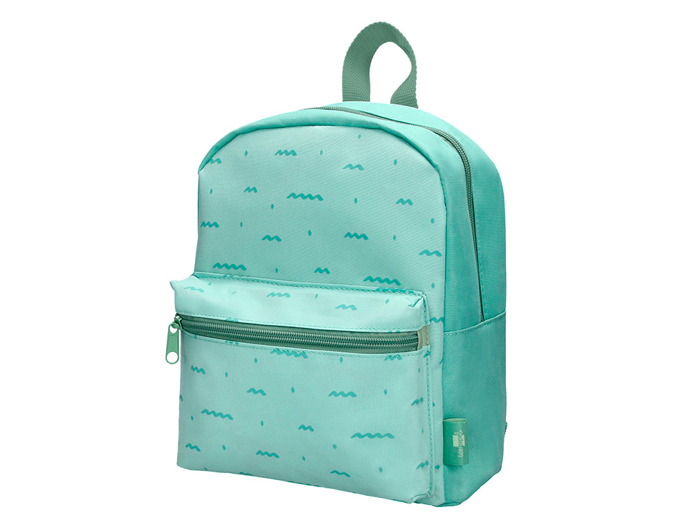 SAC A DOS LIDERPAPEL BABY VAGUES 250X115X210MM COLORIS  VERT D'EAU