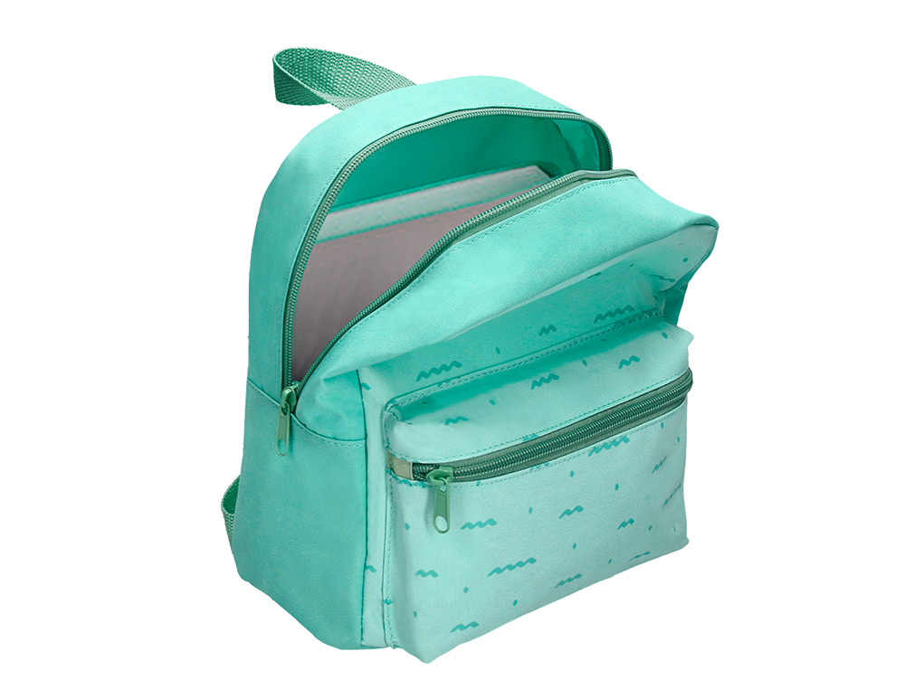 SAC A DOS LIDERPAPEL BABY VAGUES 250X115X210MM COLORIS  VERT D'EAU