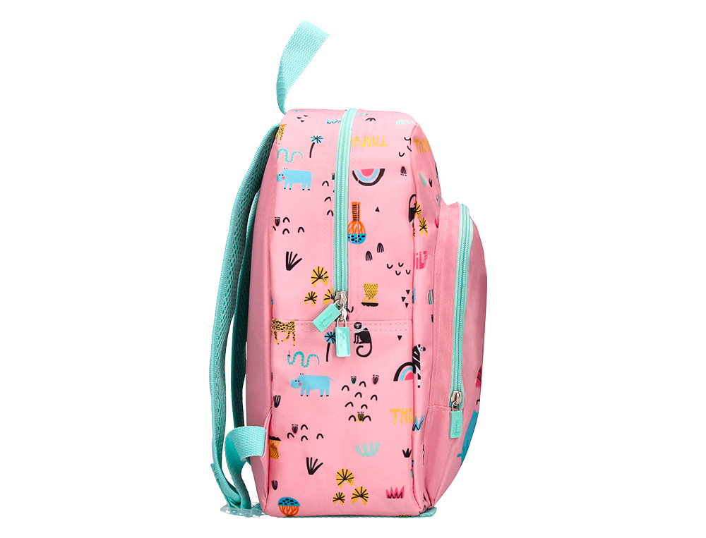 SAC A DOS LIDERPAPEL BABY SAFARI MOTIF ZEBRE 330X100X250MM COLORIS ROSE