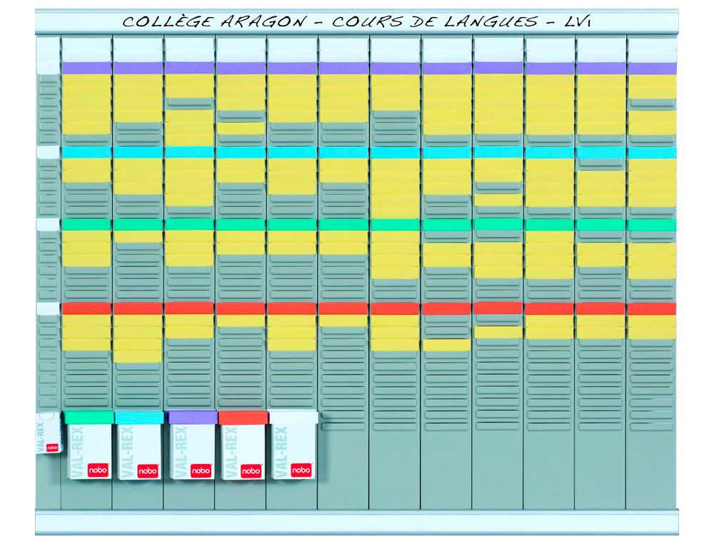 KIT PLANNING NOBO ANNUEL 12 COLONNES 12 BANDES 32 FENTES INDICE 2 1 BANDE 32 FENTES INDICE 1 LIVR 600 FICHES 66X77CM
