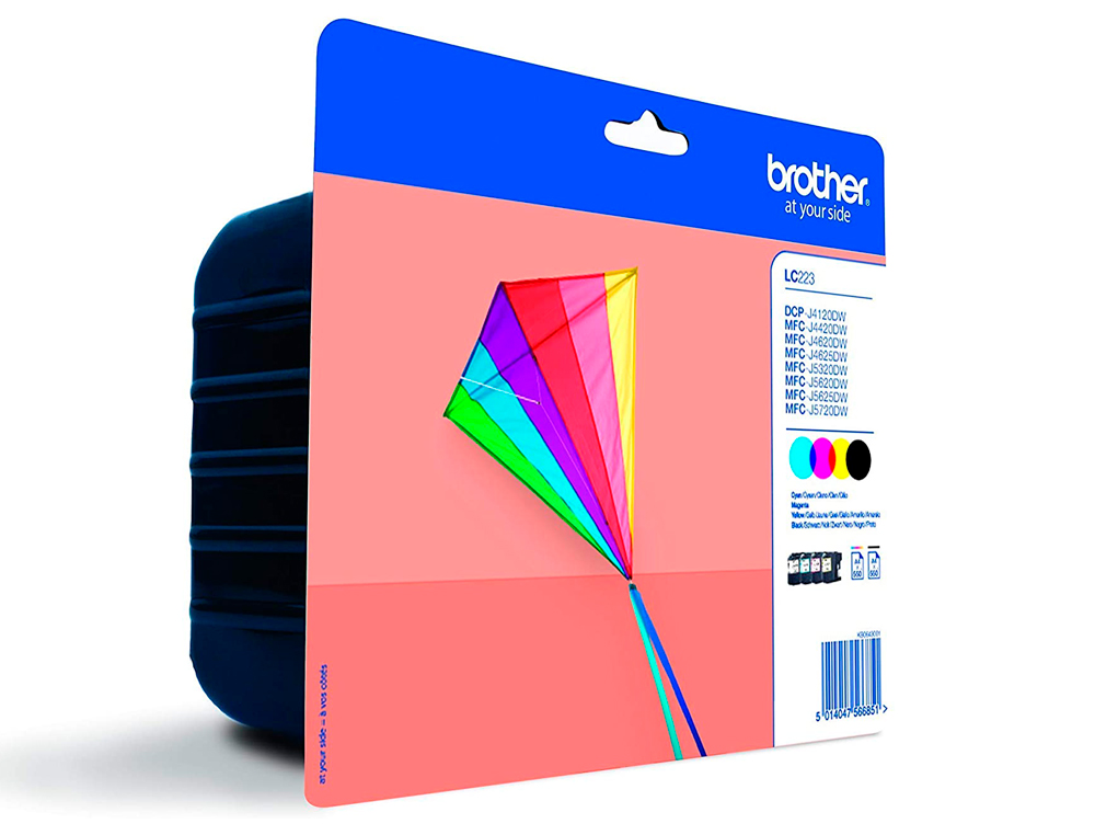 CARTOUCHE BROTHER JET D'ENCRE ORIGINALE LC223 3 COULEURS + NOIR MULTIPACK 4 UNITS