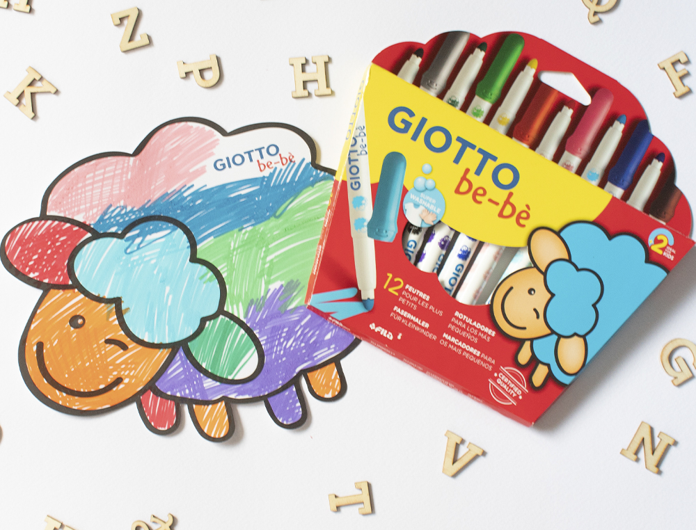 FEUTRE COLORIAGE GIOTTO BE-B LAVABLE CAPUCHON VENTIL POINTE BLOQUE COLORIS ASSORTIS TUI 12 UNITS