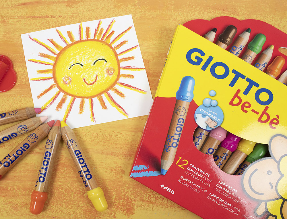 CRAYON COULEUR GIOTTO BE-B MAXI TEST DERMATOLOGIQUEMENT TUI 12 UNITS + 1 TAILLE-CRAYON