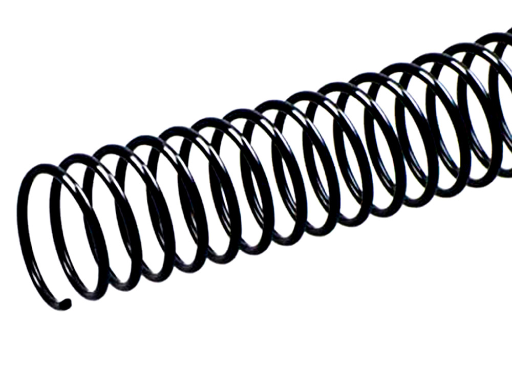 SPIRALE Q-CONNECT MTALLIQUE RELIEUR PAS 5:1 300F CALIBRE 1.2MM DIAMTRE 34MM COLORIS NOIR BOTE 25 UNITS